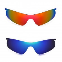 New Walleva Polarized Fire Red + Ice Blue Replacement Lenses For Oakley Radarlock Pitch (OO9182 Series) Sunglasses